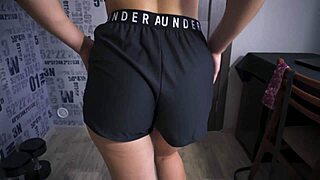 Pawg Milf Teases Ass In Sports Under Armor Shorts