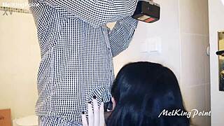 Mature Arab Milf Gives Helping Hand While Sucking Monster Cock!