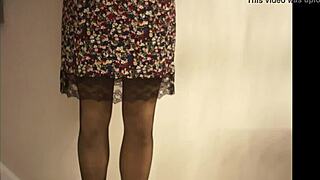 Red Panties Under Skirt