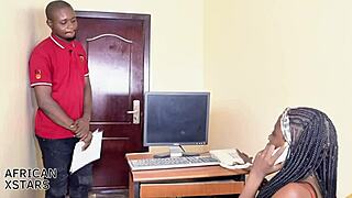 She took advantage of a job applicant in her office.