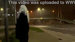 Trans Shemale Olivia Flashes Dick and Ass on Public Street