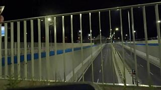 Trans Shemale Olivia Flashes Dick and Ass on Public Street