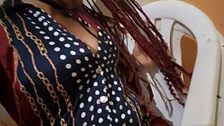 Office mate's girlfriend fulfills her fetish by touching herself sensually at work