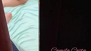 Caught milf using dildo in ass. Creampie causes milk to leak completely on red.