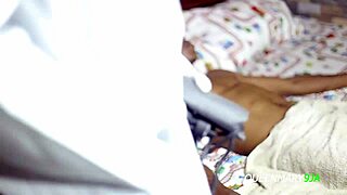 Naughty nurse Jessica TS checks on her patient