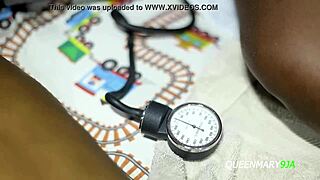 Naughty nurse Jessica TS checks on her patient