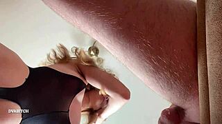 cute babe sucks dick till oral creampie