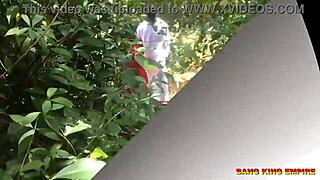 indian college girlfriend fucked outdoor in bush with lover 😍