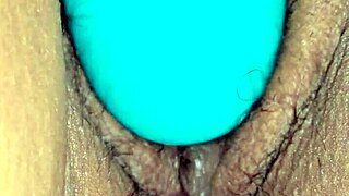 Up close latina wife gets cum shot on her pussy, hairy and wet in missionary.