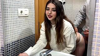 Landlord Fucks Me Hard in Bathroom While Boyfriend Cooks!