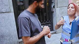 sexy spanish babe teases and tests guys in dirty madrid survey