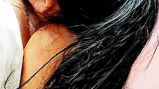 Playing in bed with my cousin while mom is away.