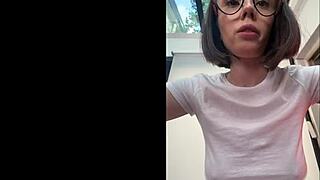 Cute latina teacher plays with her pussy