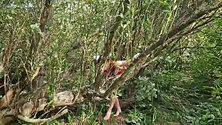 My Girlfriend Ran Away To The Forest But I Found Her And Fucked In The Mouth