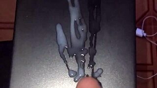 big white cock cums solo