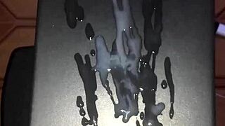 big white cock cums solo