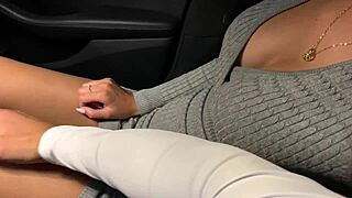 Passionate Russian Couple Performs Blowjob In Mercedes Benz Car Publicly In Woods