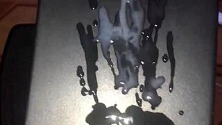 big white cock cums solo