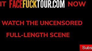 Petite colombian teen 18+ fits big white cock deep in her tight throat