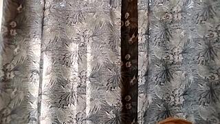 on the balcony watching the attractive neighbor girl