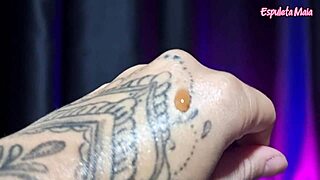 Influencer tests erotic products with pepper blend and body oils in asmr