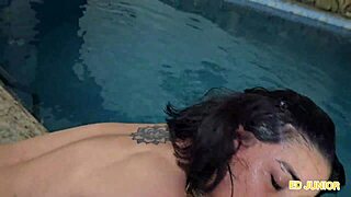 What does Eva Perez reveal in sheer and red?