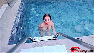 Miriam Prado feels intense pleasure squirting at spa masturbation