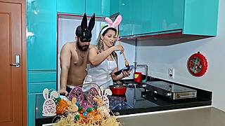 Bunny Mom Takes Massive Carrot Anal