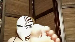 pantyhose worn by a petite woman with natural tits in homemade solo