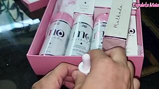 Influencer tests erotic products with pepper blend and body oils in asmr