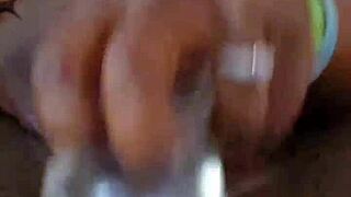 Ebony milf masturbates her big ass