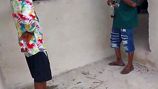 two big swiss cocks pamper this big ass wife with erotic sex in the backyard.