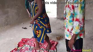 two big swiss cocks pamper this big ass wife with erotic sex in the backyard.