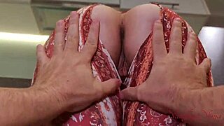 Cleaner Lady Always Lets Me Fuck Her for an Extra Tip with Creampie and Squirting in Kitchen