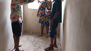 two big swiss cocks pamper this big ass wife with erotic sex in the backyard.