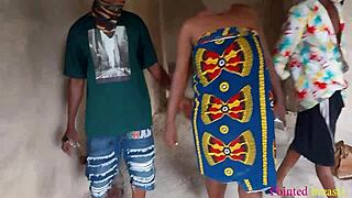 two big swiss cocks pamper this big ass wife with erotic sex in the backyard.