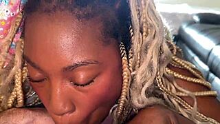 Kara Nate As Tall Ebony Babe In Huge Black Nerd Interracial Scene