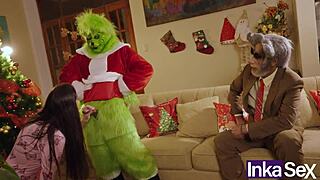 Grinch And Victoria Camargo Spoil Christmas With Costumed Play In Parody Style