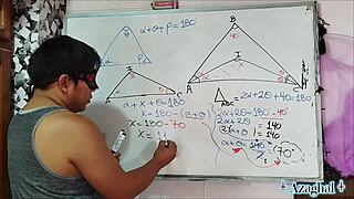 Nerdy Asian Student Angles Sexual Math With Teacher