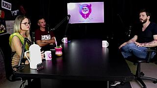 Arthur Aily in sheer red lingerie, exploring pain and inversion during group play