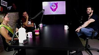 Arthur Aily in sheer red lingerie, exploring pain and inversion during group play