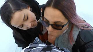 Two Hot Girls Warm Cock