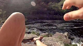 Lost On Hike, Found Hot Brunette And Fucked Her Pussy In Sheer Red