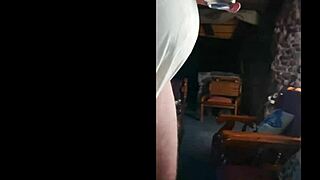 Walk In Panty With Cock Out Into Bar For A Beer