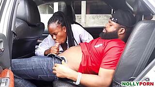 Ladygold Africa Fucks Nigerian Pornstar Krissyjoh Chris in Car