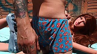 cuckold fucks his slutty whore anally as sex toy