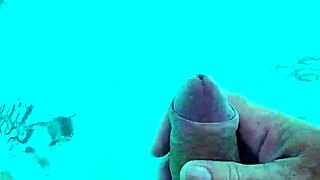 i jerk off naked in the pool, feeling the water around me