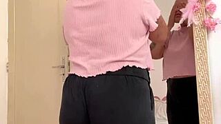 chubby girl farting while prepping for date