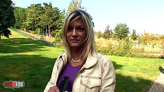 Cumshot Lands on Her Big Tits