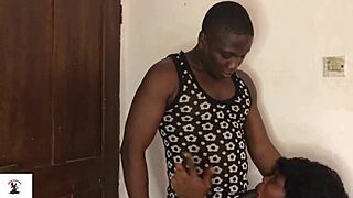 grandma fakes a sound while cooking lunch for me after school hour just to fuck my big black cock